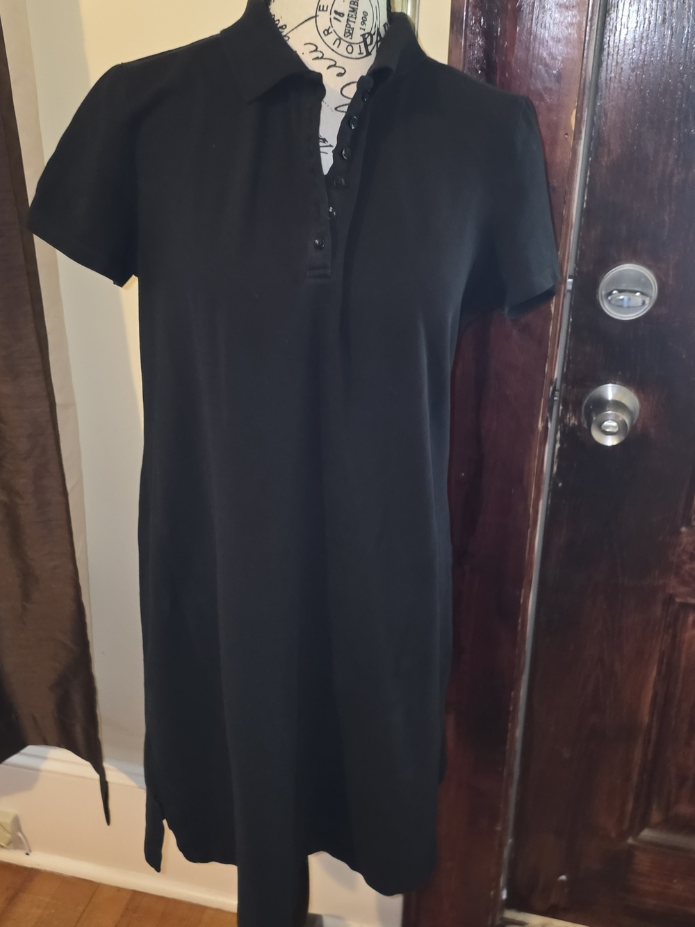Anne Klein Classic Black Polo Dress Large